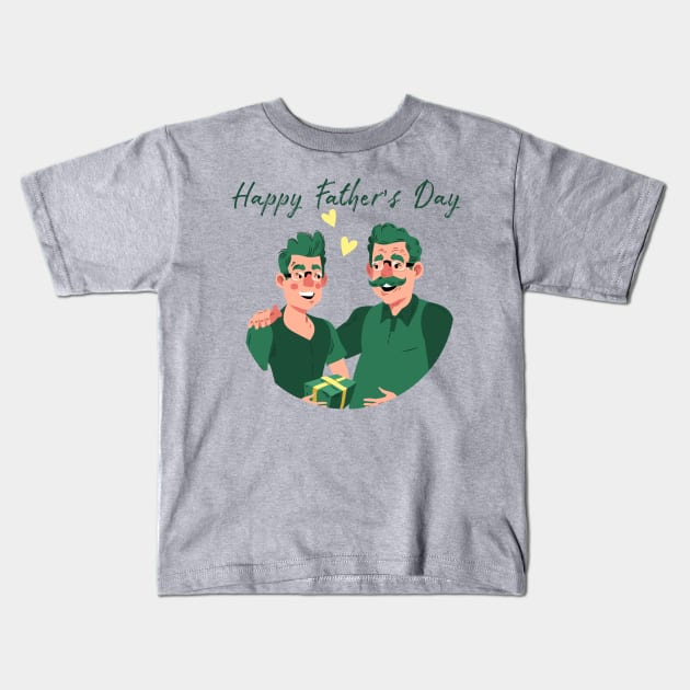 happy fathers day - father and son Kids T-Shirt by Spring Moon